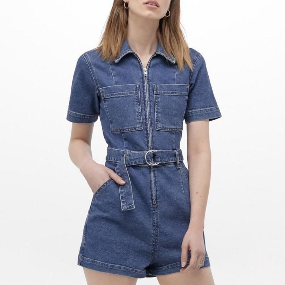 ISO Moonshine Denim Belted Romper | BDG | XS - M